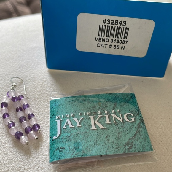 NWT Jay King Mine Finds Amethyst and Agate Drop earring SS - Picture 4 of 4